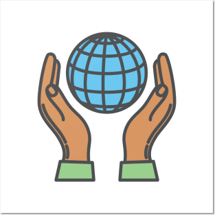 World In The Palm Of Your Hands Environment Icon Posters and Art